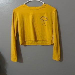 Women’s Yellow Long-Sleeve Crop Top